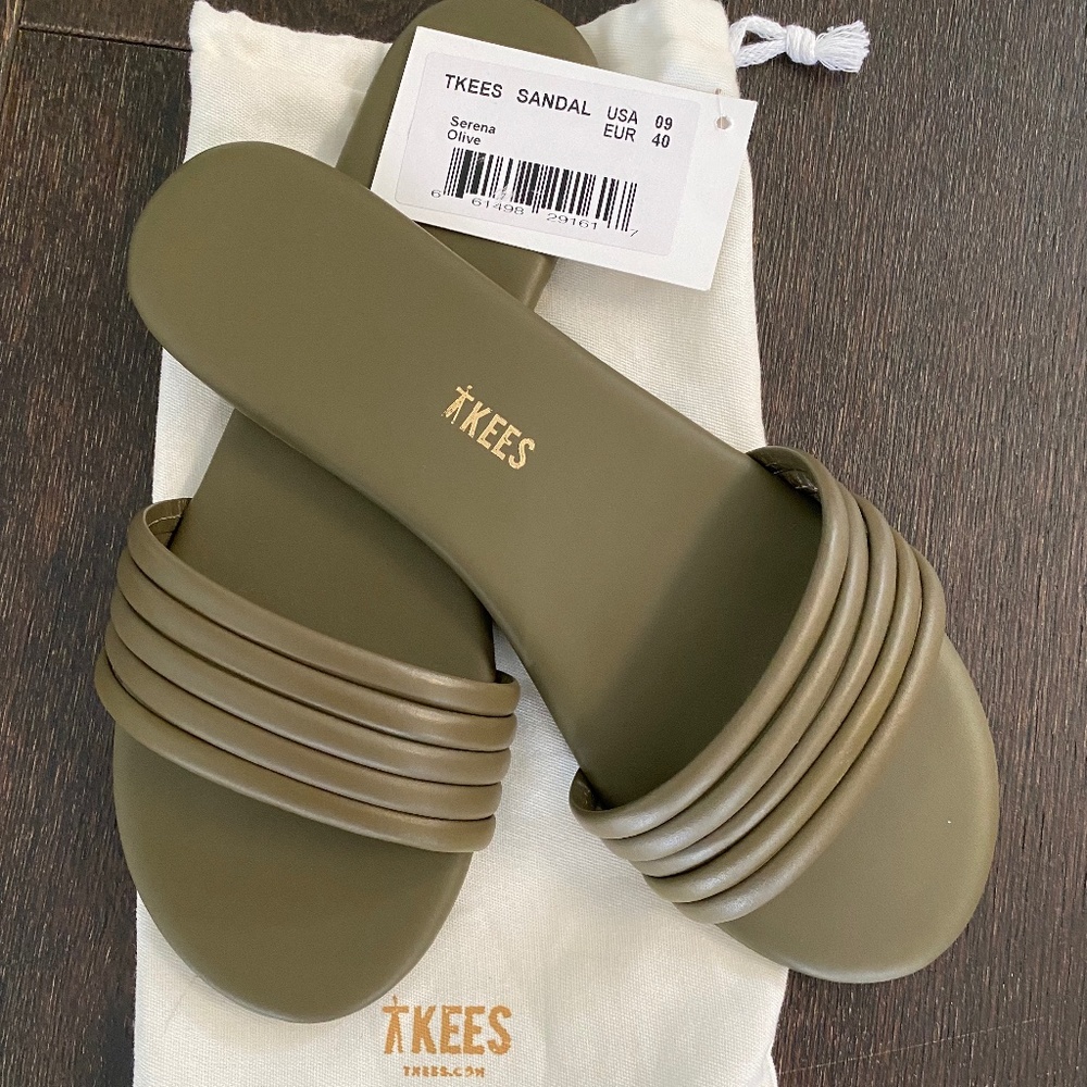 TKEES SERENA SANDAL OLIVE USA 9 NWT